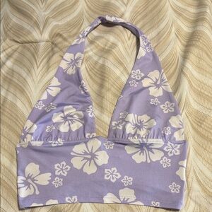 H&M Purple Floral Crop Top